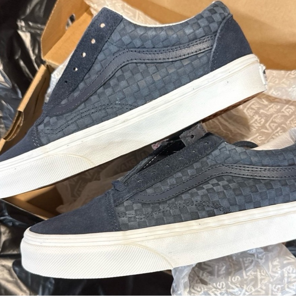 Vans Blue and White Skate Sneakers